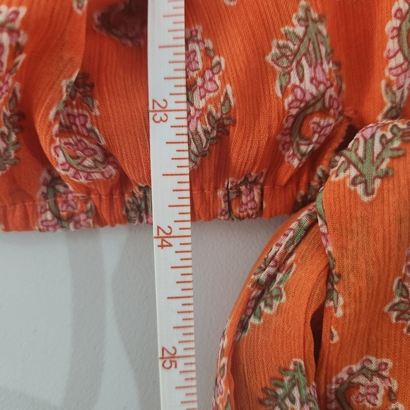 CeCe Orange Floral Women's Top, Size Large - Picture 8 of 8